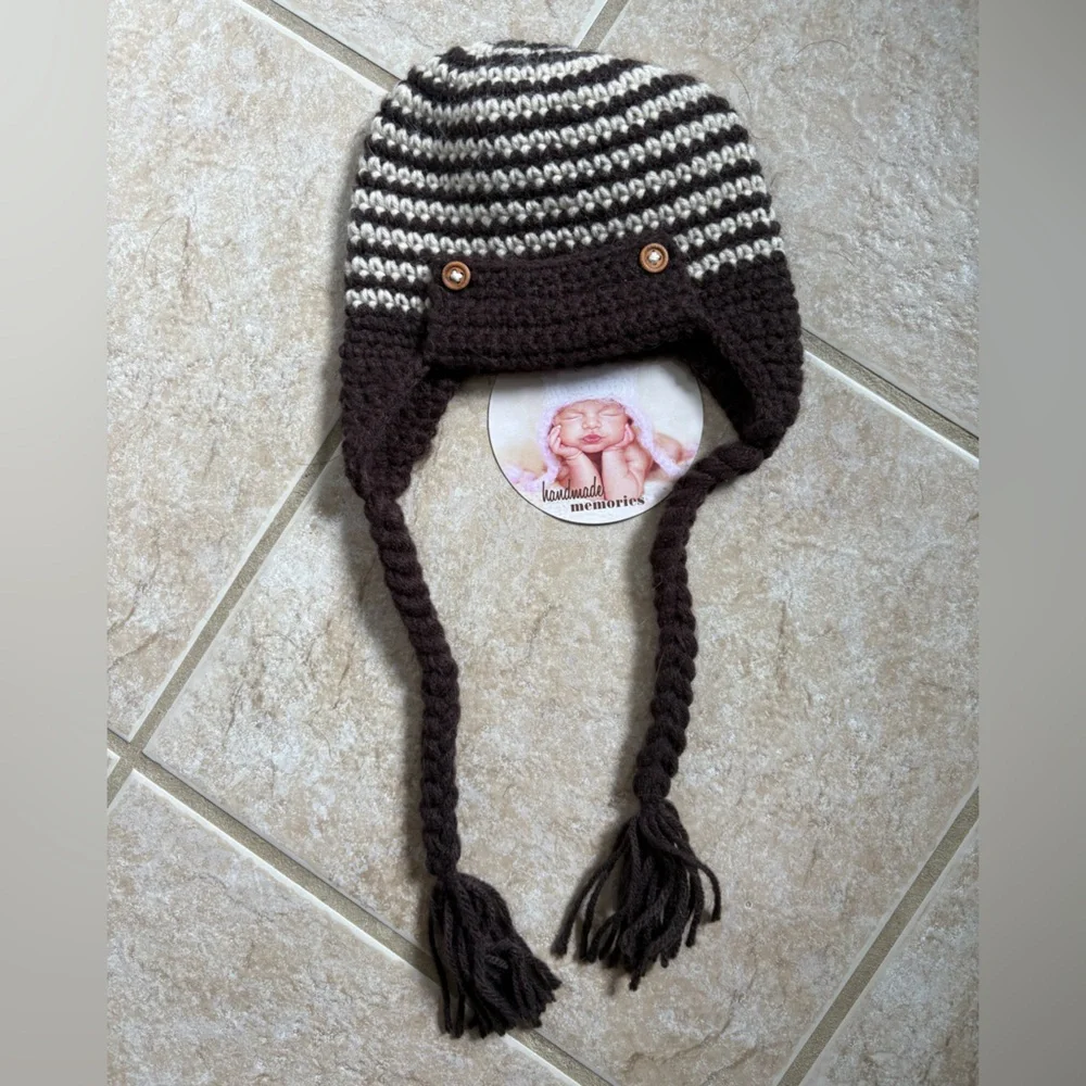 Newborn knit baby hat beanie 0-6 months NWT